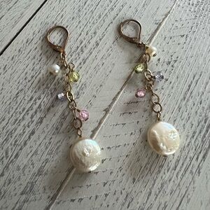 Vintage 14 KG Filled Pearl earrings with beads